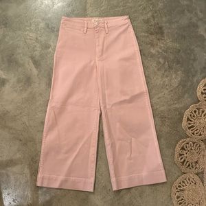 Madewell Emmett Wide Leg Cropped Pants- Blush Pink